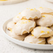 Plate full of Italian Lemon Ricotta Cookies.