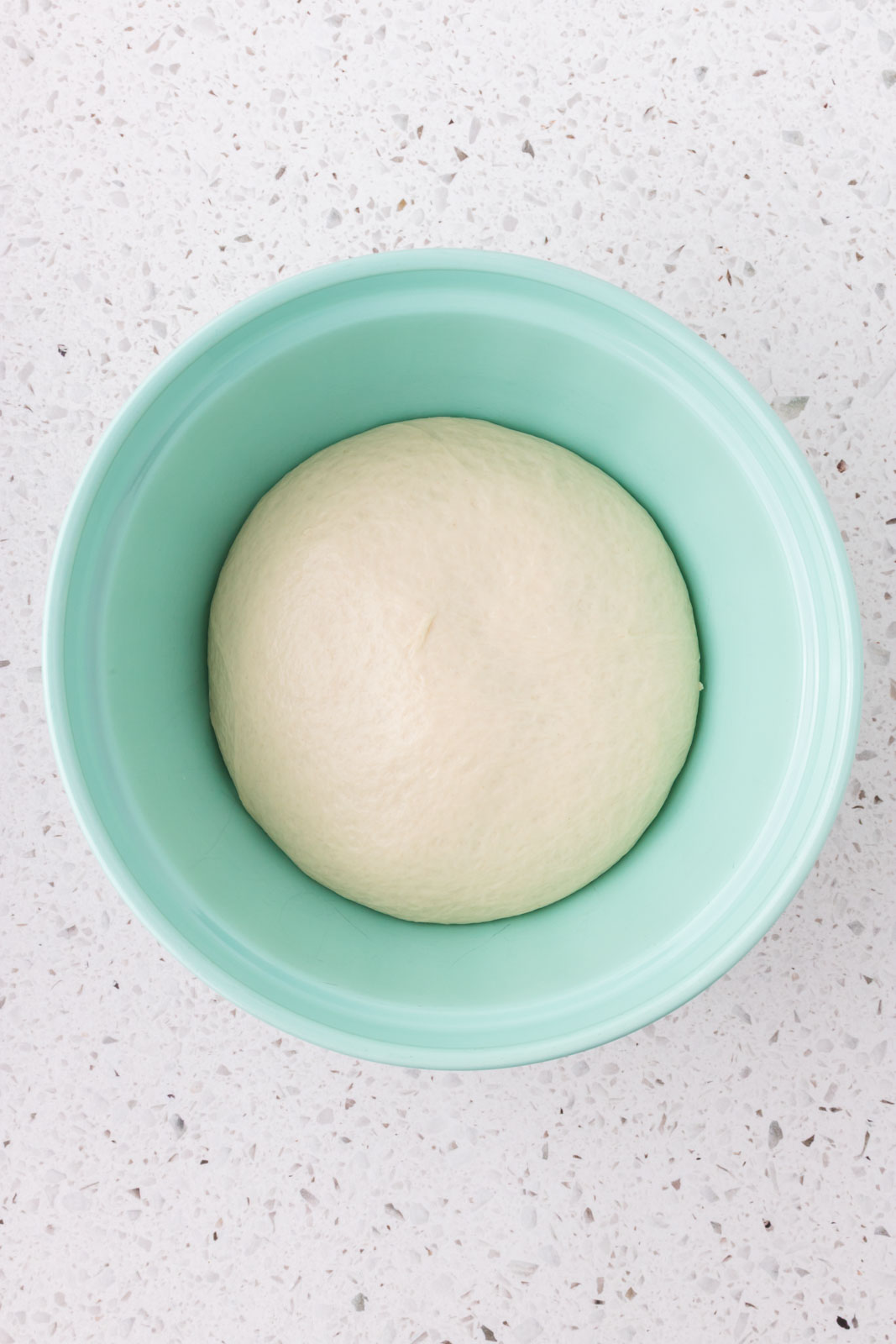 Pizza dough in a bowl so that it can rise.
