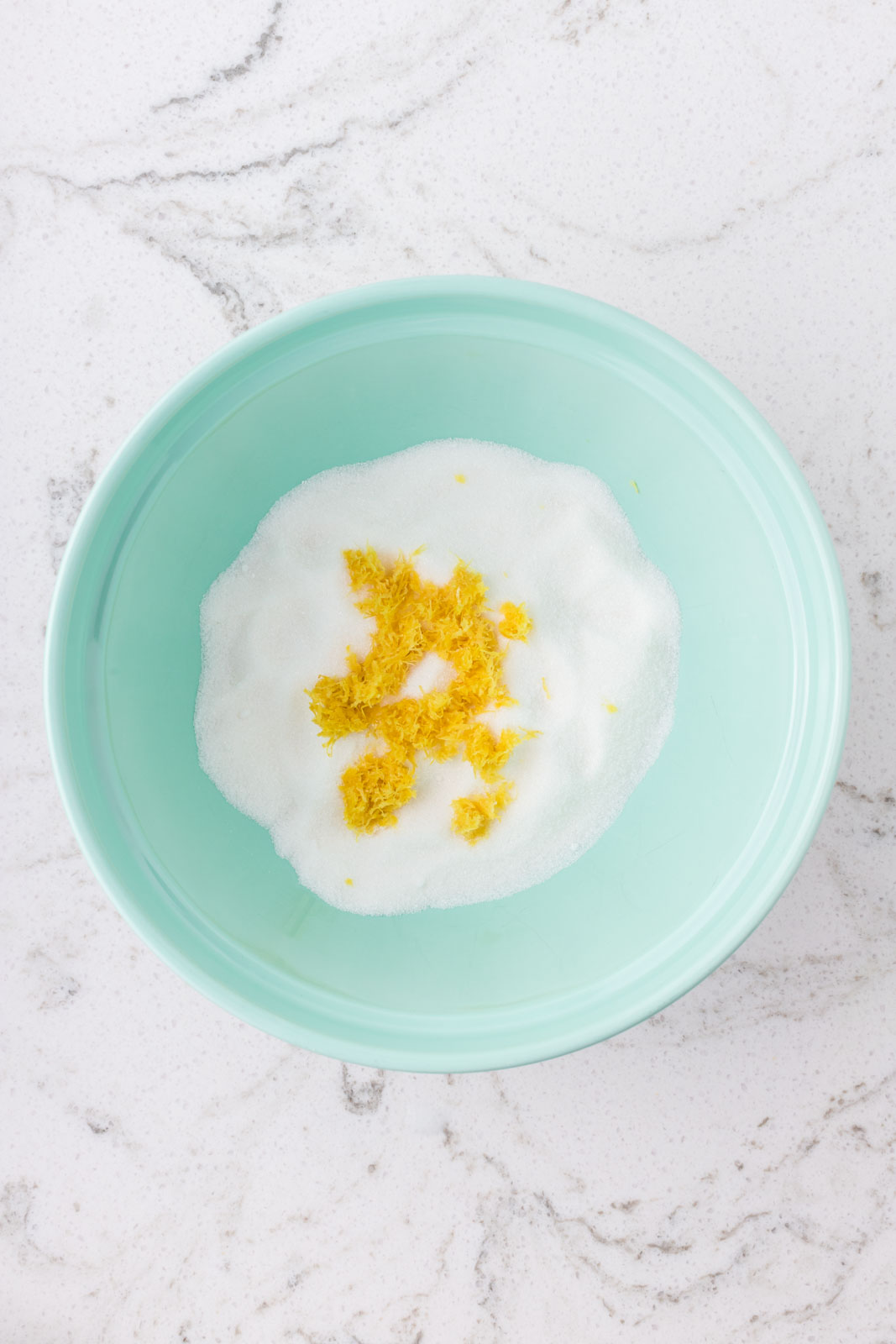 Granulated sugar plus lemon zest.