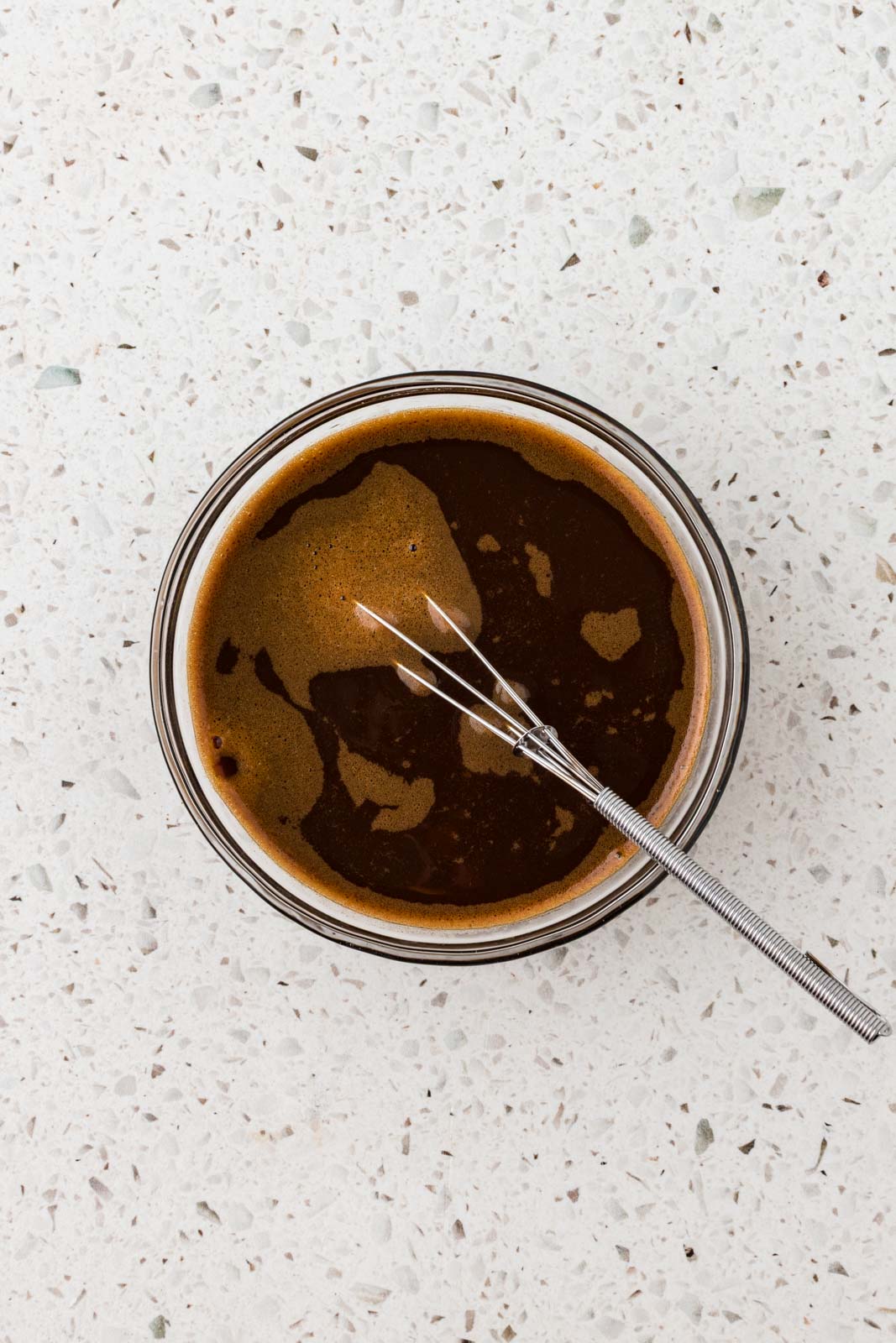 Espresso whisked with sugar. 