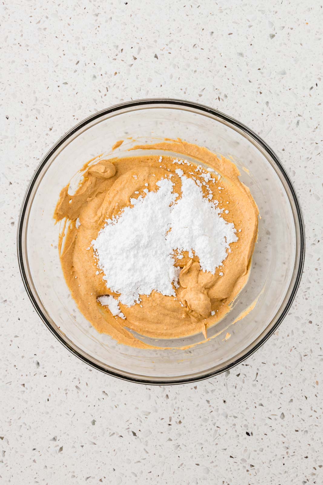 Pumpkin mixture plus powdered sugar. 