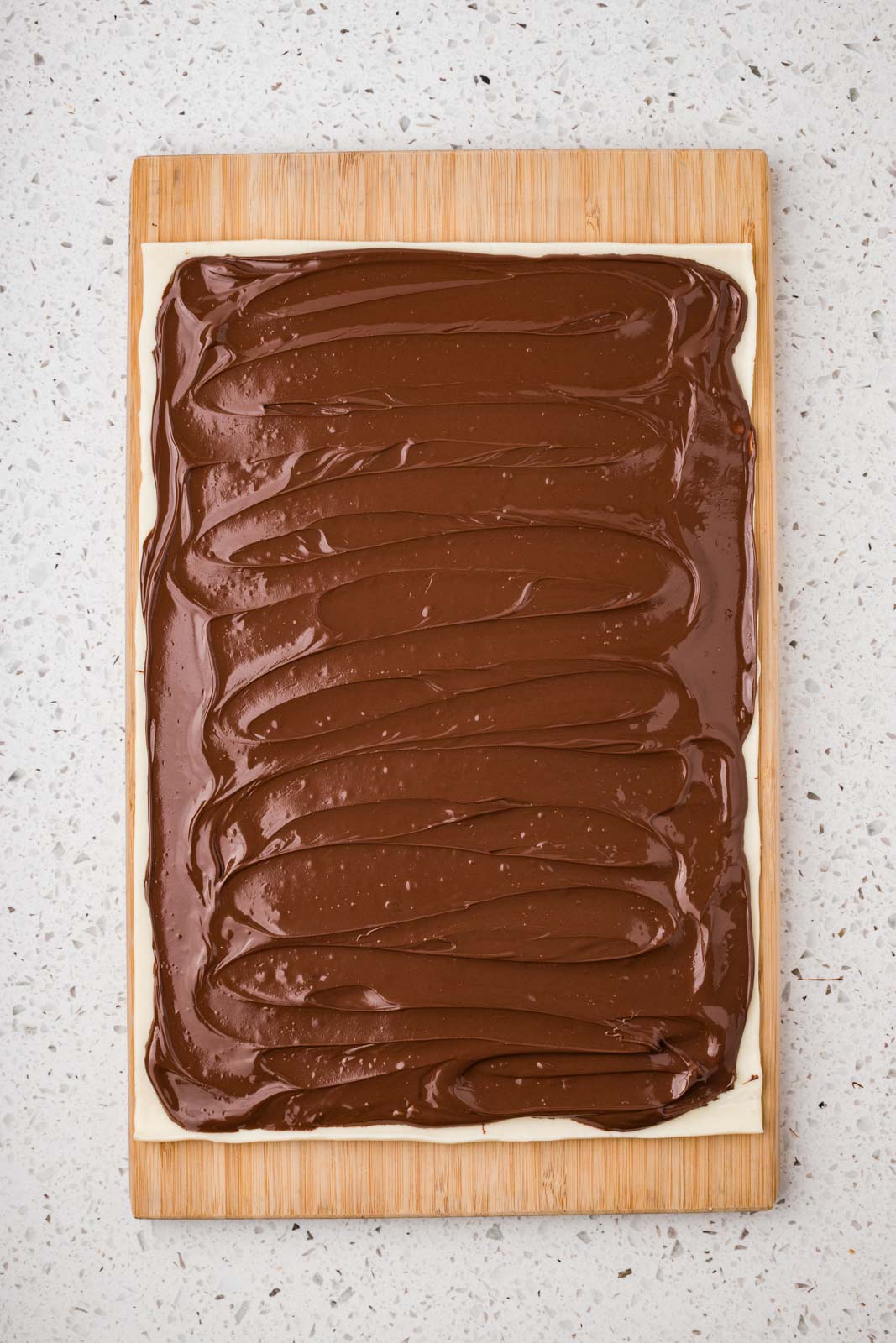 Puff pastry with Nutella spread. 
